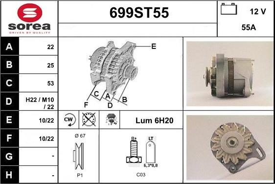 STARTCAR 699ST55 - Генератор autospares.lv