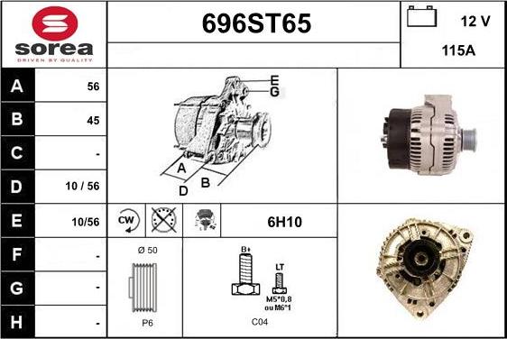 STARTCAR 696ST65 - Генератор autospares.lv