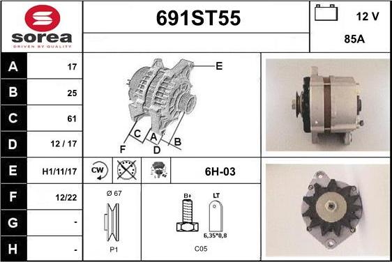 STARTCAR 691ST55 - Генератор autospares.lv