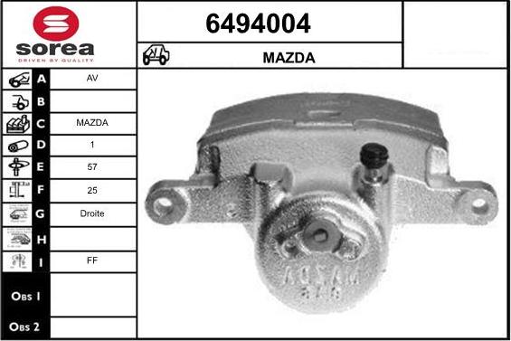 STARTCAR 6494004 - Тормозной суппорт autospares.lv