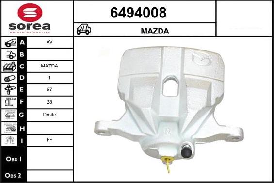 STARTCAR 6494008 - Тормозной суппорт autospares.lv