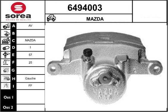 STARTCAR 6494003 - Тормозной суппорт autospares.lv