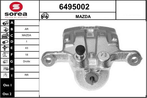 STARTCAR 6495002 - Тормозной суппорт autospares.lv