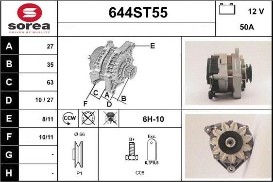 STARTCAR 644ST55 - Генератор autospares.lv