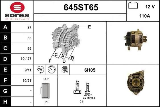 STARTCAR 645ST65 - Генератор autospares.lv