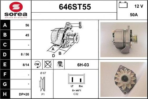 STARTCAR 646ST55 - Генератор autospares.lv