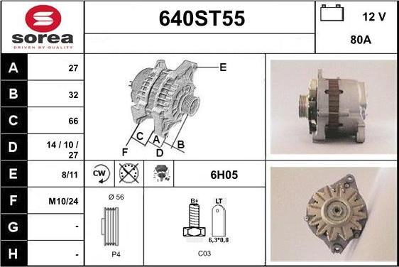 STARTCAR 640ST55 - Генератор autospares.lv