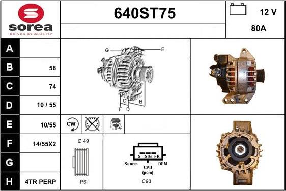 STARTCAR 640ST75 - Генератор autospares.lv