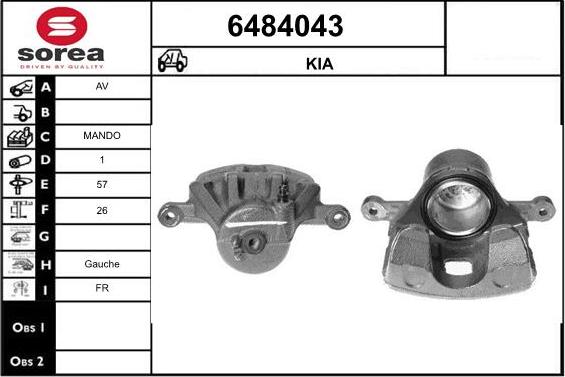 STARTCAR 6484043 - Тормозной суппорт autospares.lv