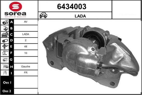 STARTCAR 6434003 - Тормозной суппорт autospares.lv