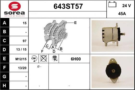 STARTCAR 643ST57 - Генератор autospares.lv