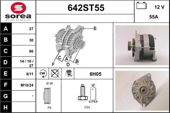 STARTCAR 642ST55 - Генератор autospares.lv