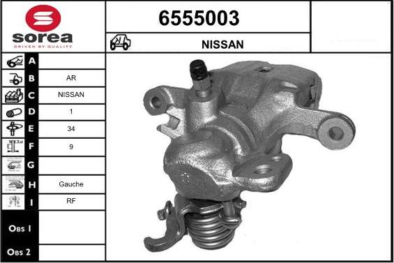 STARTCAR 6555003 - Тормозной суппорт autospares.lv