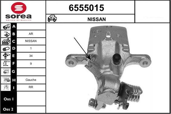 STARTCAR 6555015 - Тормозной суппорт autospares.lv