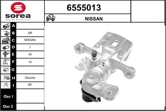 STARTCAR 6555013 - Тормозной суппорт autospares.lv