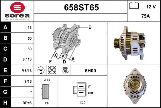 STARTCAR 658ST65 - Генератор autospares.lv