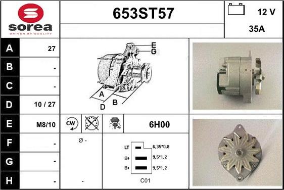 STARTCAR 653ST57 - Генератор autospares.lv