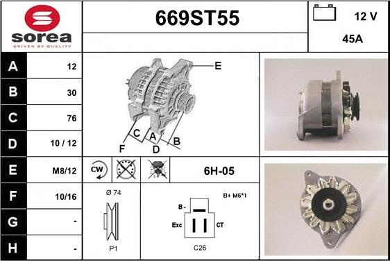 STARTCAR 669ST55 - Генератор autospares.lv