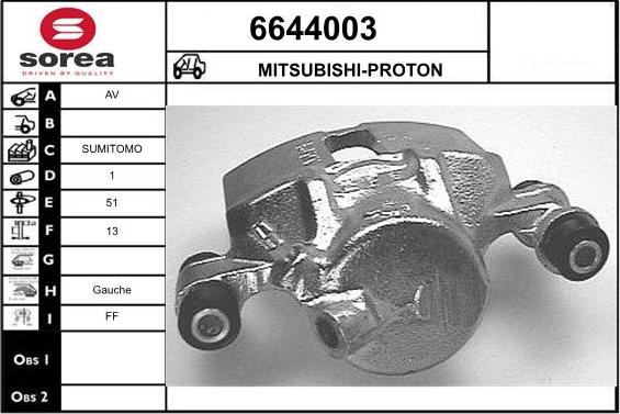 STARTCAR 6644003 - Тормозной суппорт autospares.lv