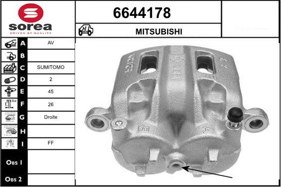 STARTCAR 6644178 - Тормозной суппорт autospares.lv