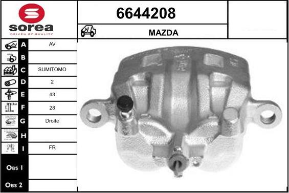 STARTCAR 6644208 - Тормозной суппорт autospares.lv