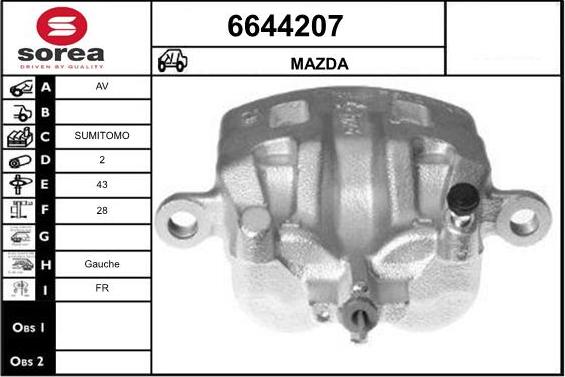 STARTCAR 6644207 - Тормозной суппорт autospares.lv