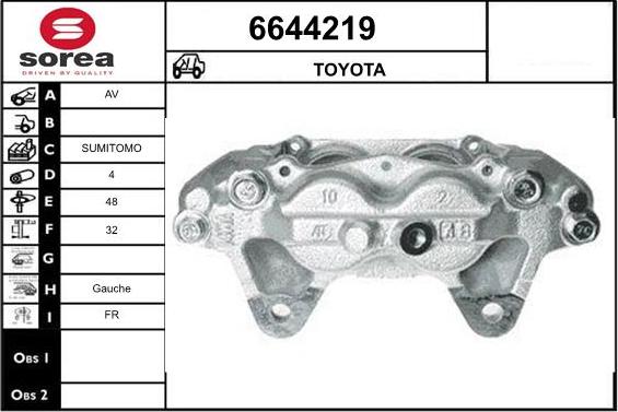 STARTCAR 6644219 - Тормозной суппорт autospares.lv