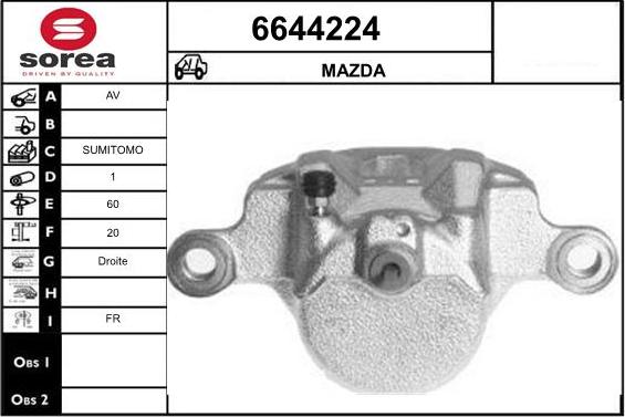 STARTCAR 6644224 - Тормозной суппорт autospares.lv