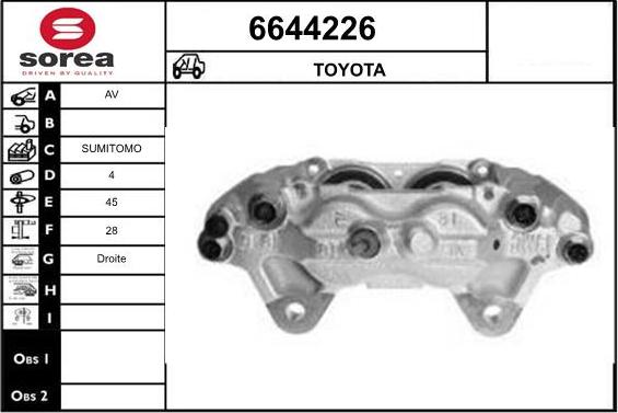 STARTCAR 6644226 - Тормозной суппорт autospares.lv