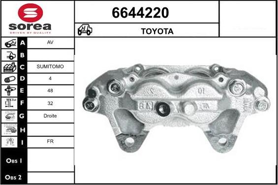 STARTCAR 6644220 - Тормозной суппорт autospares.lv