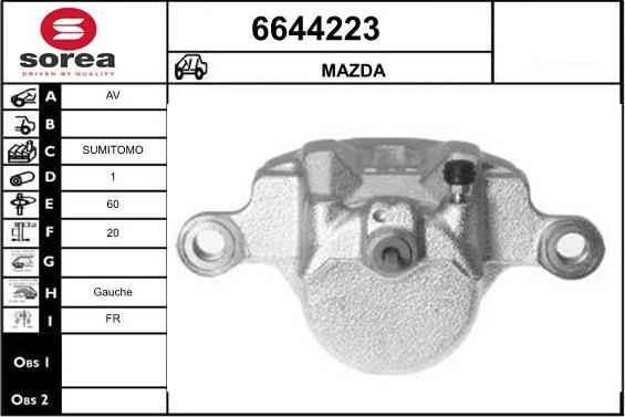 STARTCAR 6644223 - Тормозной суппорт autospares.lv