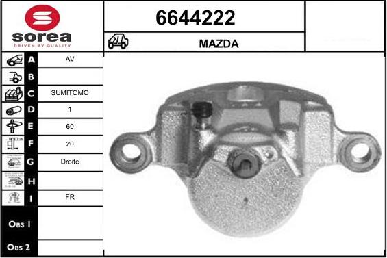 STARTCAR 6644222 - Тормозной суппорт autospares.lv