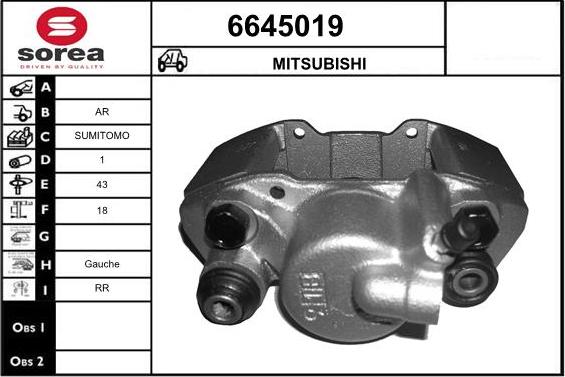 STARTCAR 6645019 - Тормозной суппорт autospares.lv