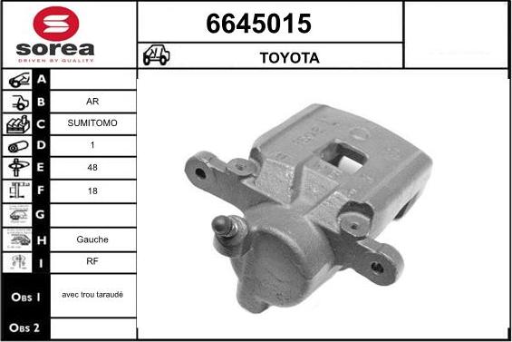 STARTCAR 6645015 - Тормозной суппорт autospares.lv