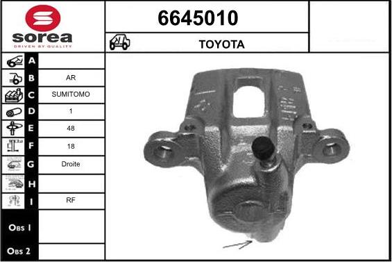 STARTCAR 6645010 - Тормозной суппорт autospares.lv