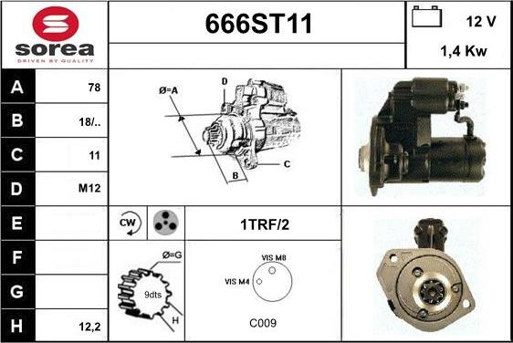 STARTCAR 666ST11 - Стартер autospares.lv