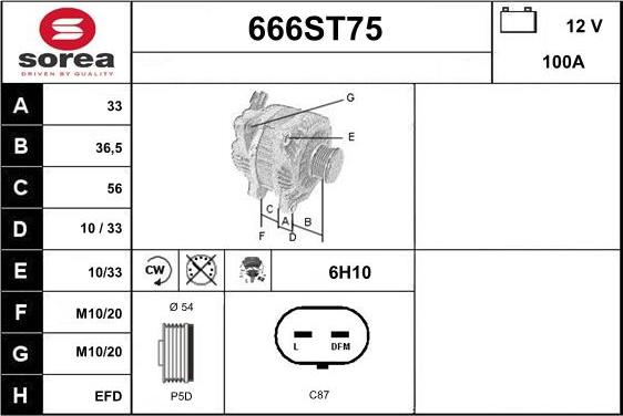 STARTCAR 666ST75 - Генератор autospares.lv