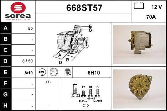 STARTCAR 668ST57 - Генератор autospares.lv