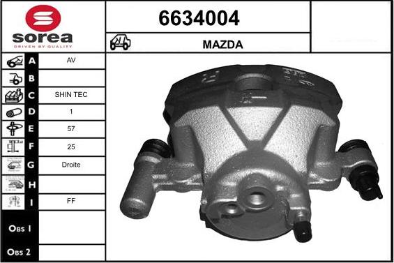 STARTCAR 6634004 - Тормозной суппорт autospares.lv