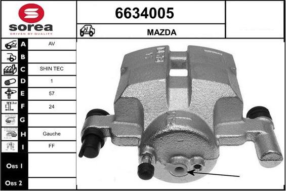 STARTCAR 6634005 - Тормозной суппорт autospares.lv