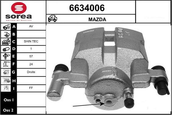 STARTCAR 6634006 - Тормозной суппорт autospares.lv