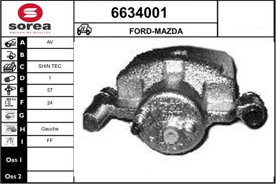 STARTCAR 6634001 - Тормозной суппорт autospares.lv