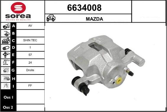 STARTCAR 6634008 - Тормозной суппорт autospares.lv