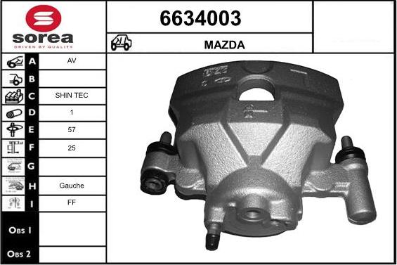 STARTCAR 6634003 - Тормозной суппорт autospares.lv