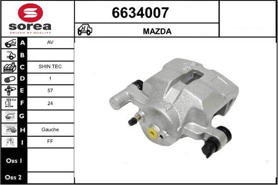 STARTCAR 6634007 - Тормозной суппорт autospares.lv