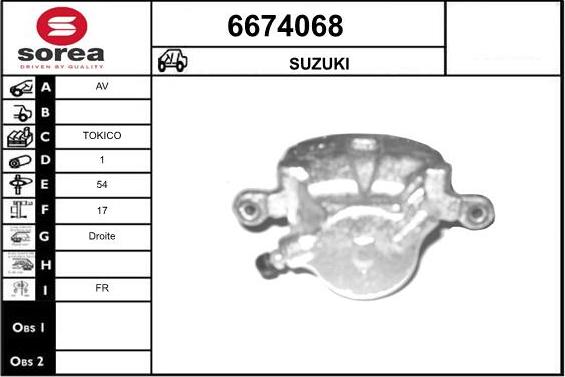 STARTCAR 6674068 - Тормозной суппорт autospares.lv