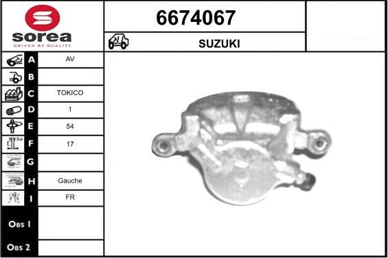 STARTCAR 6674067 - Тормозной суппорт autospares.lv