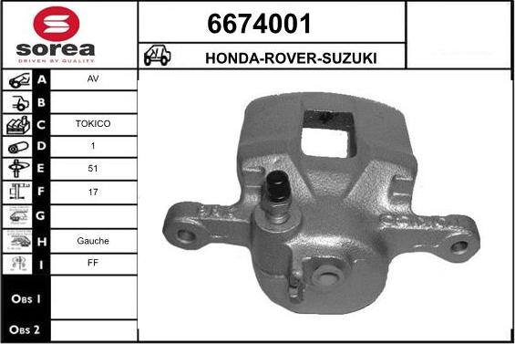 STARTCAR 6674001 - Тормозной суппорт autospares.lv