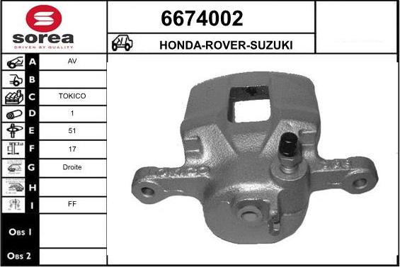 STARTCAR 6674002 - Тормозной суппорт autospares.lv