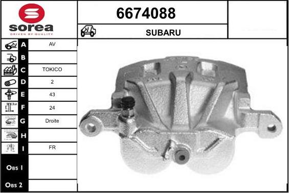 STARTCAR 6674088 - Тормозной суппорт autospares.lv